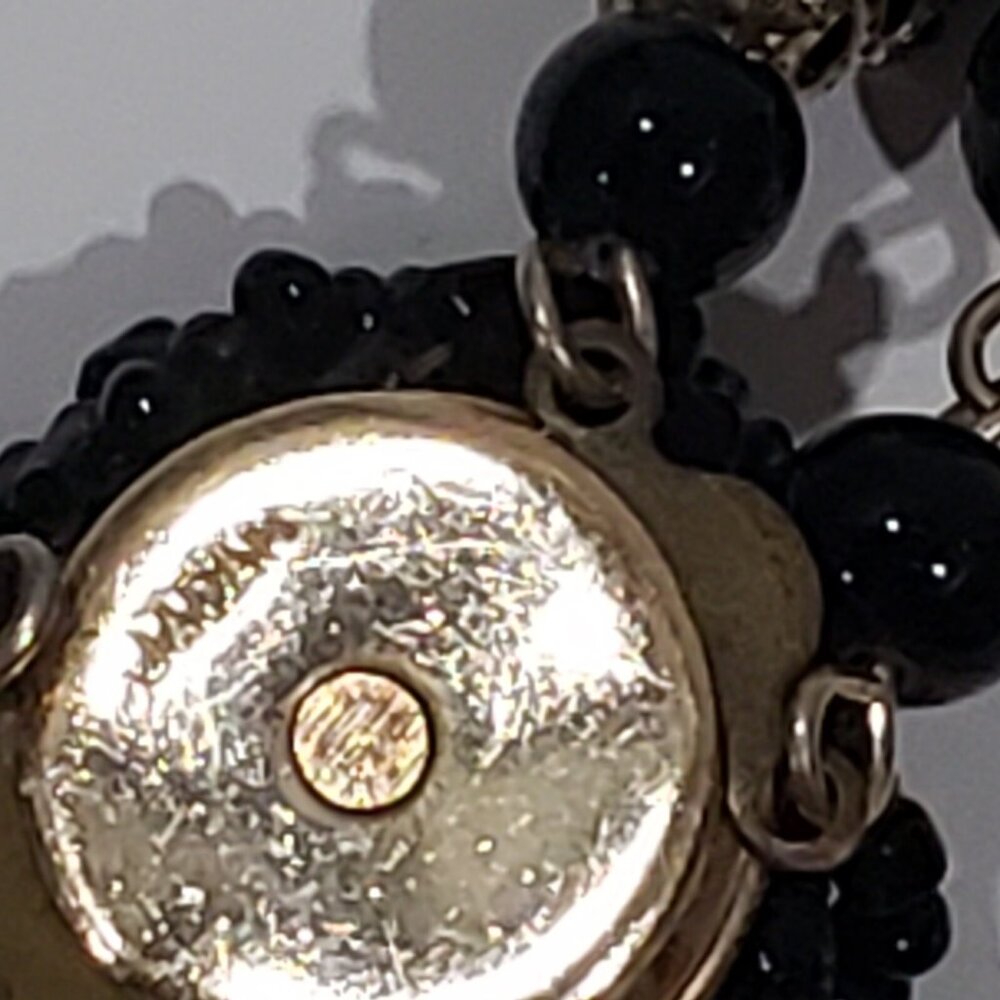 Signed Necklace Art Deco Black Glass SEED Beads Strands Japan 18 In Vintage Scar - Picture 5 of 9
